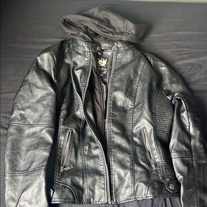 Sleek Black Vegan Leather Jacket for Women